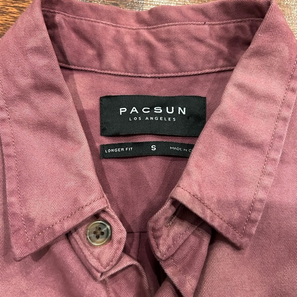 Pacsun Men Dress Shirt Size Small Light Bleached Purple 100% Cotton Tie Dye - Picture 3 of 6